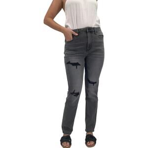 2/$30 FREE PEOPLE Sandrine Rose Skinny Jeans Size 29 Destroyed Rain Gray New
